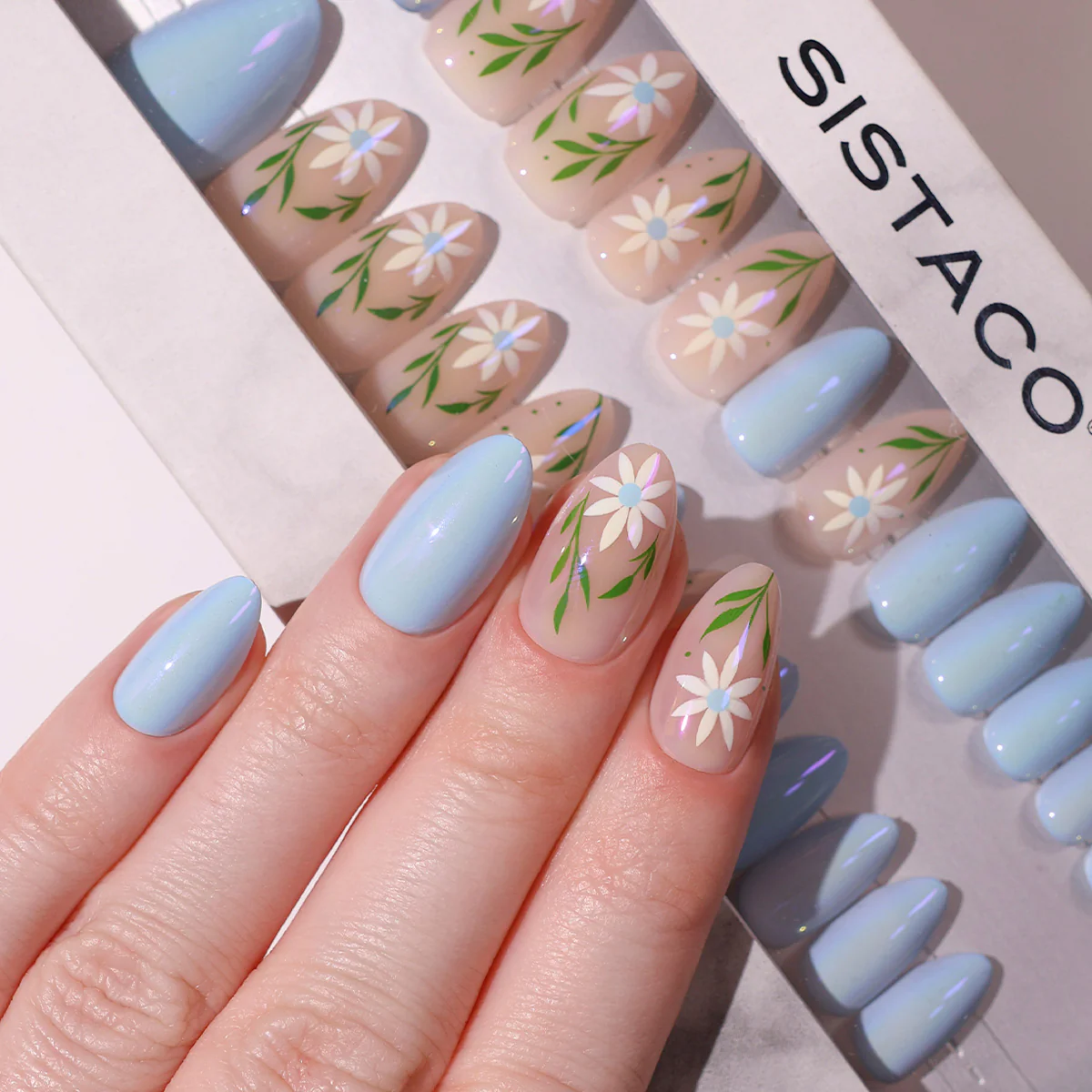 Bluebell Prism - Almond Sustainable Nails - Image 2