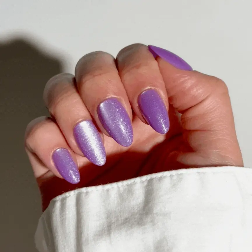 Grape Cats Eye - Almond Sustainable Nails - Image 2