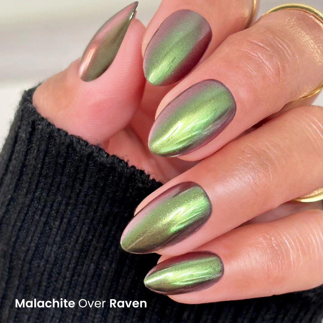 Malachite - Glazed Shade-Shift Metallic Nail Powder - Image 2