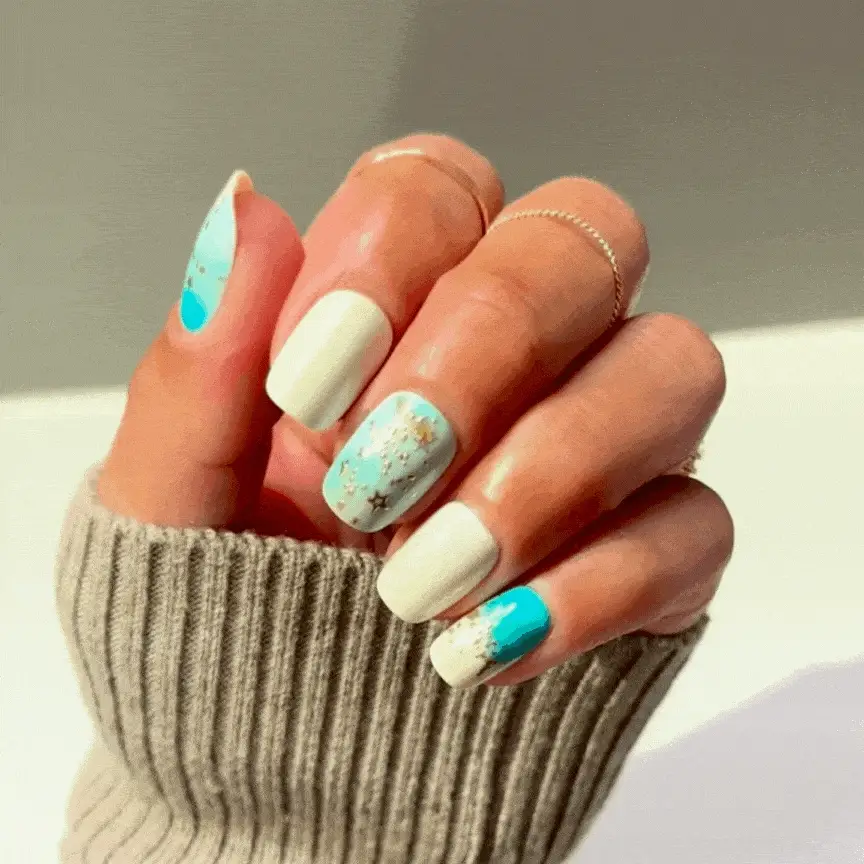 Sand and Sea - Squoval Sustainable Nails - Image 2