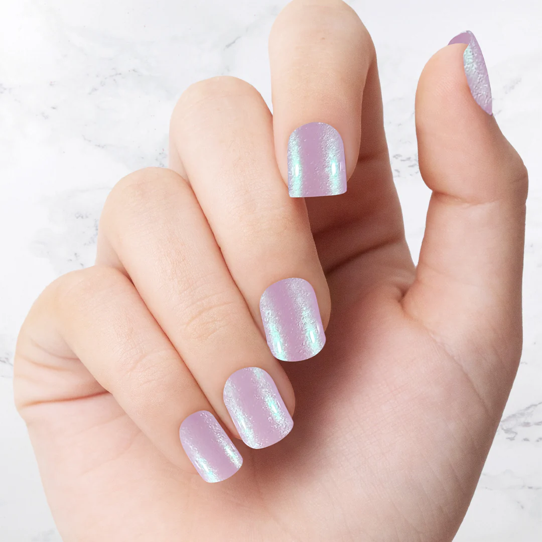 Mottled pink Glazed - Square Sustainable Nails - Image 2